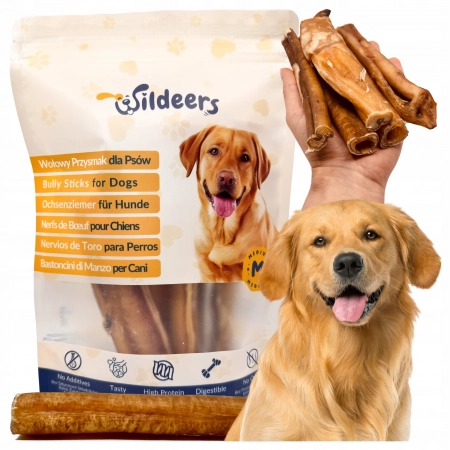Wildeers Penis wołowy Bully Stick Premium M, 15 cm, 5 szt.