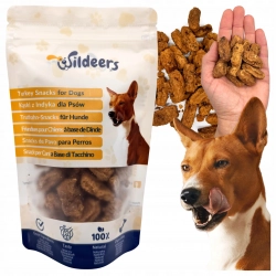 Wildeers Mięsne Kąski z Porożem, Indyk, Doypack 100 g